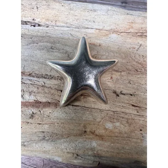 Tiffany & Co. Sterling Silver Star Pin Brooch 925 Mexico Puffed - Picture 2 of 6